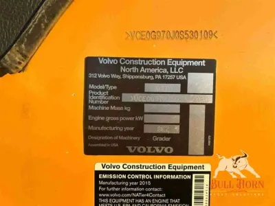 2015 Volvo G970 Grader